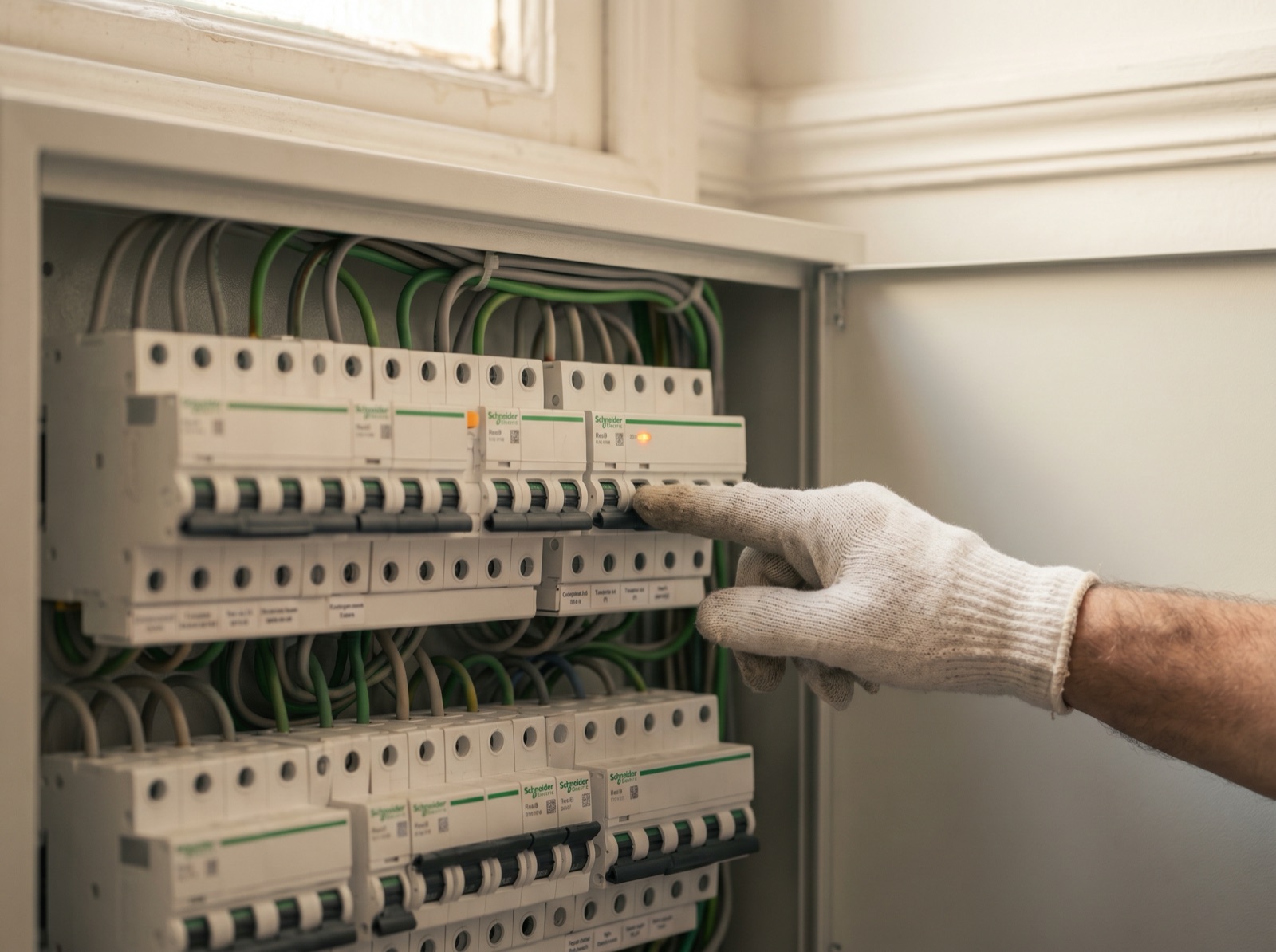 Cuadro eléctrico Schneider Electric Resi9 instalado por Bricolumia en vivienda modernista de Barcelona
